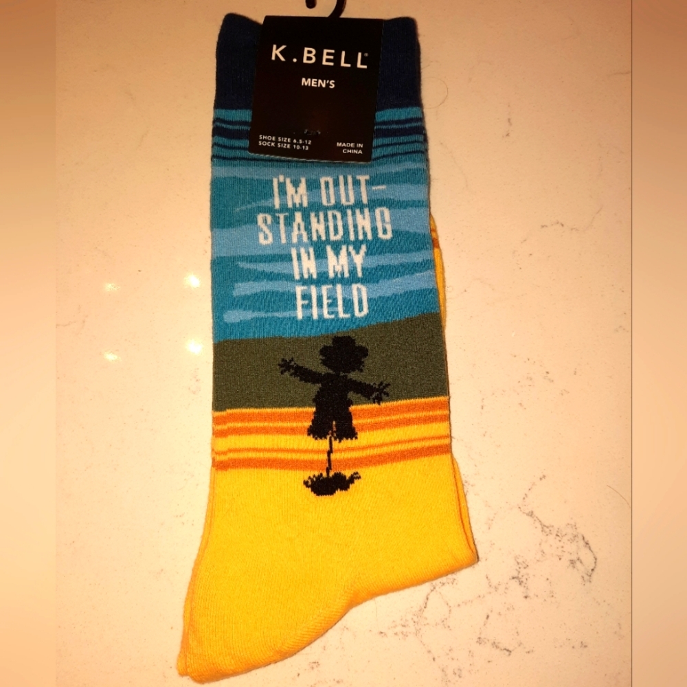 $ K. Bell Men's Colorful Casual Socks Scarecrow